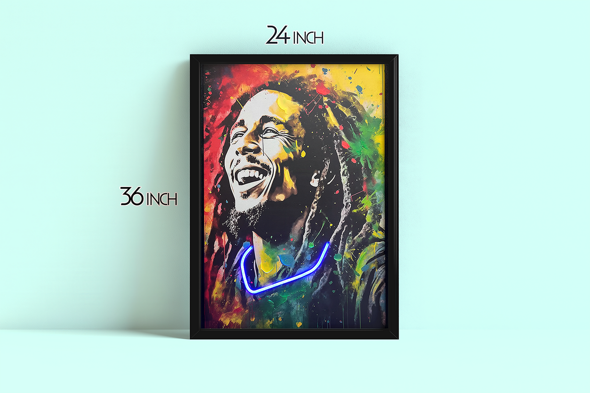 Portrait Bob - Framed Canvas Art w/ LED