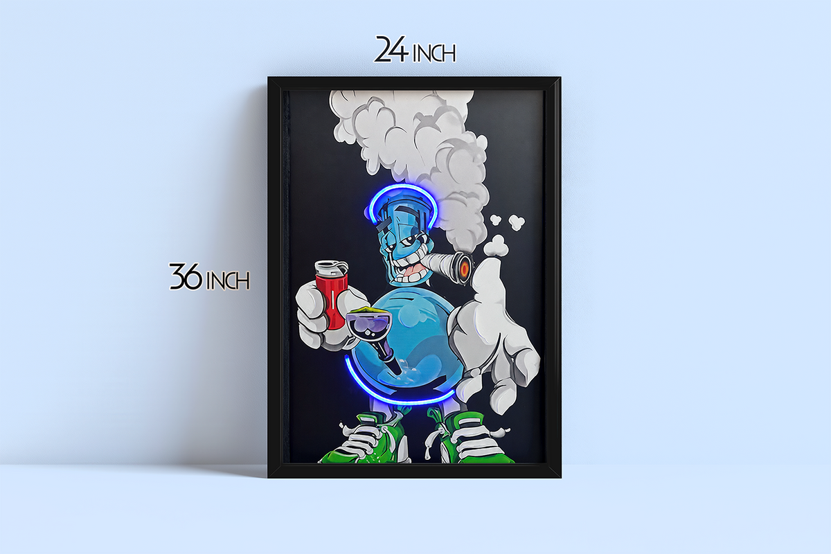 Groovy Vibes - Framed Canvas Art w/ LED