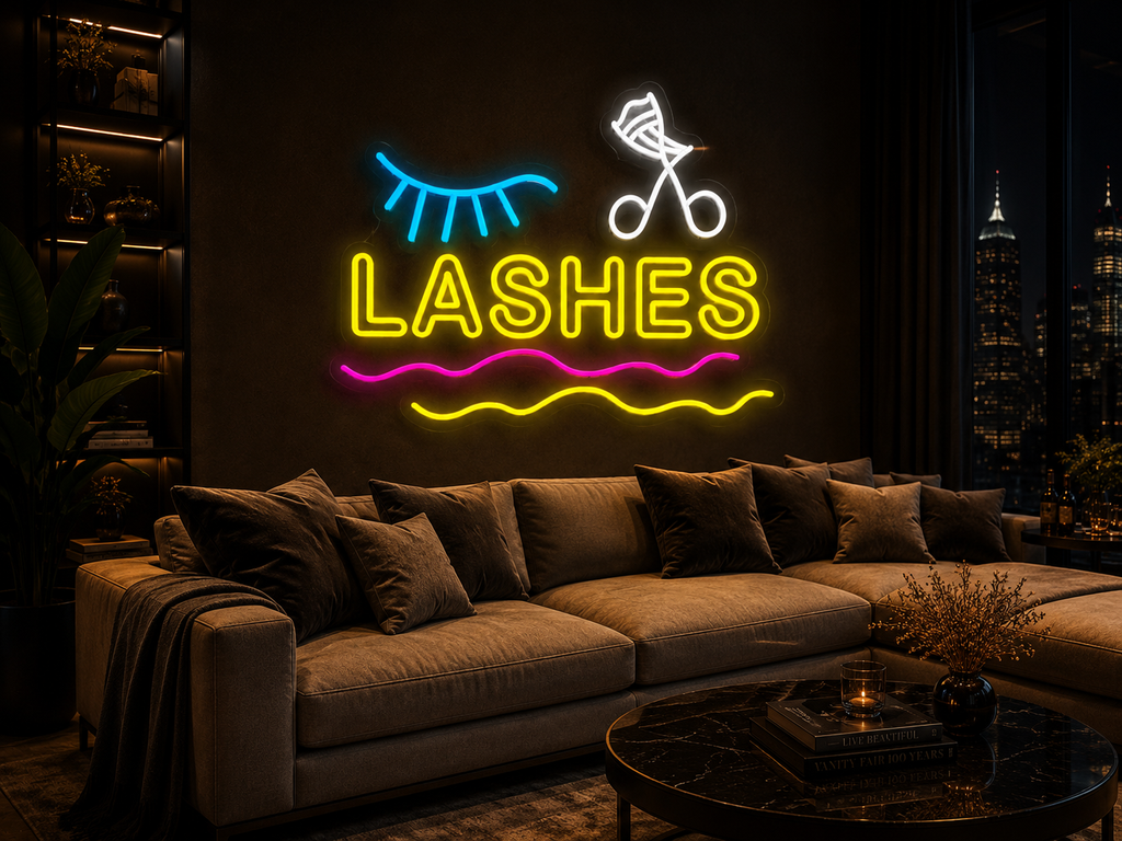 Lashes & Waxing - LED Neon Sign