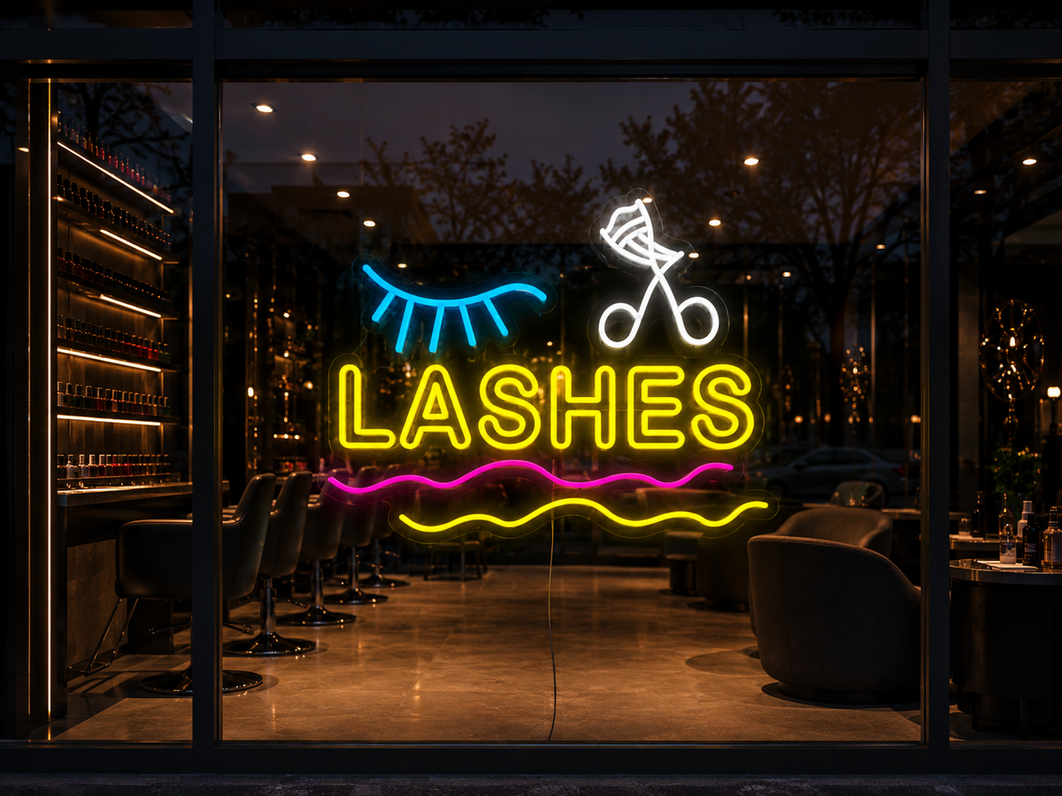 Lashes & Waxing - LED Neon Sign