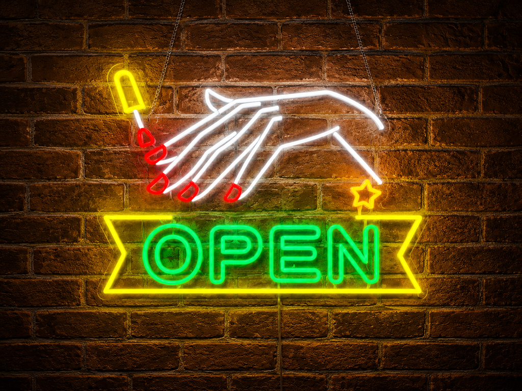 Nail Salon Open - LED Neon Sign