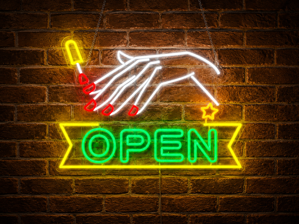 Nail Salon Open - LED Neon Sign
