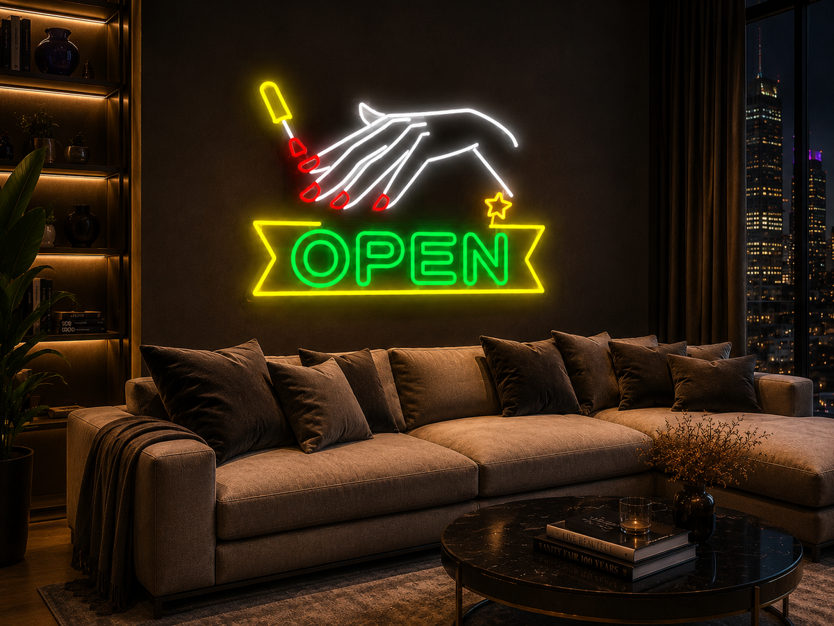 Nail Salon Open - LED Neon Sign