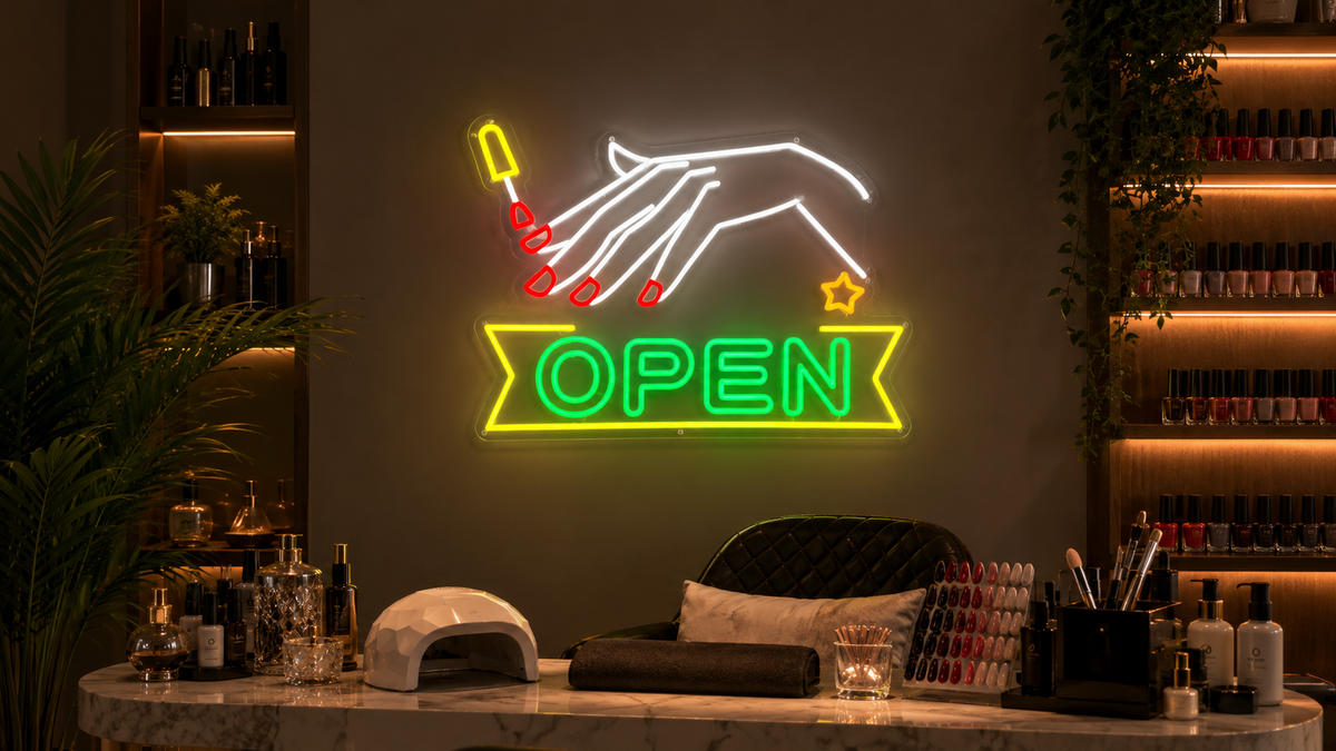 Nail Salon Open - LED Neon Sign