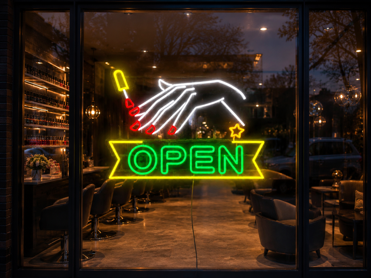 Nail Salon Open - LED Neon Sign