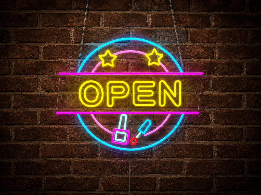 Nail Salon Open - LED Neon Sign