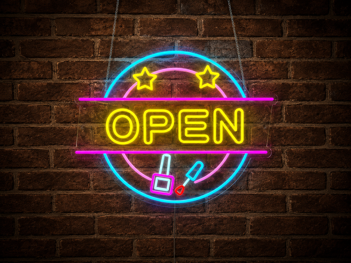 Nail Salon Open - LED Neon Sign