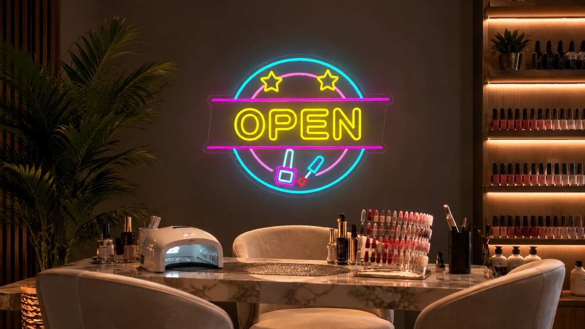 Nail Salon Open - LED Neon Sign