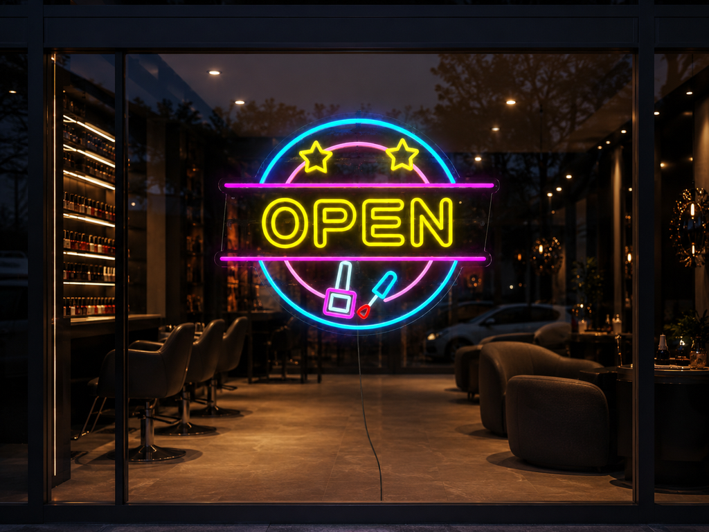 Nail Salon Open - LED Neon Sign