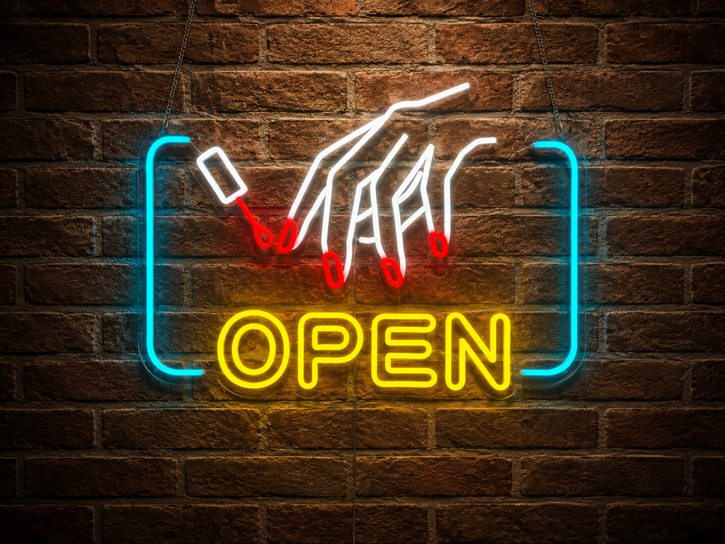 Nail Salon Open - LED Neon Sign