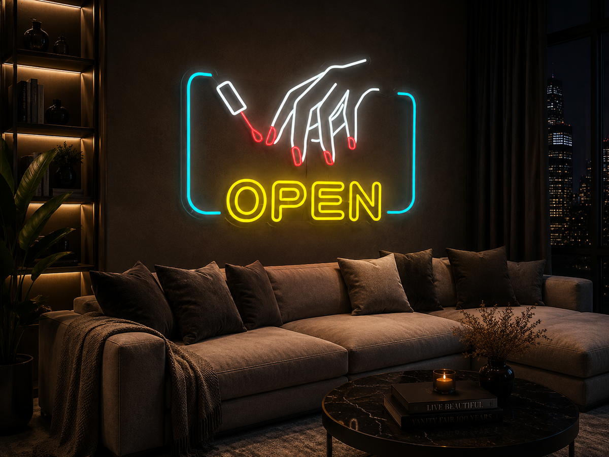 Nail Salon Open - LED Neon Sign