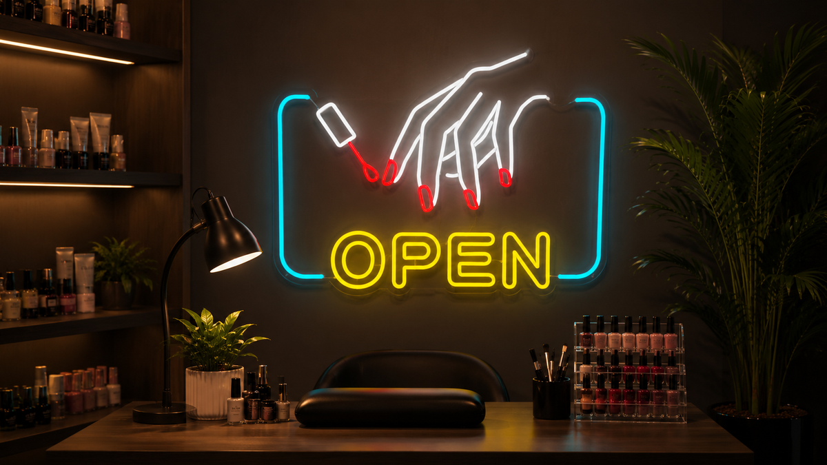 Nail Salon Open - LED Neon Sign
