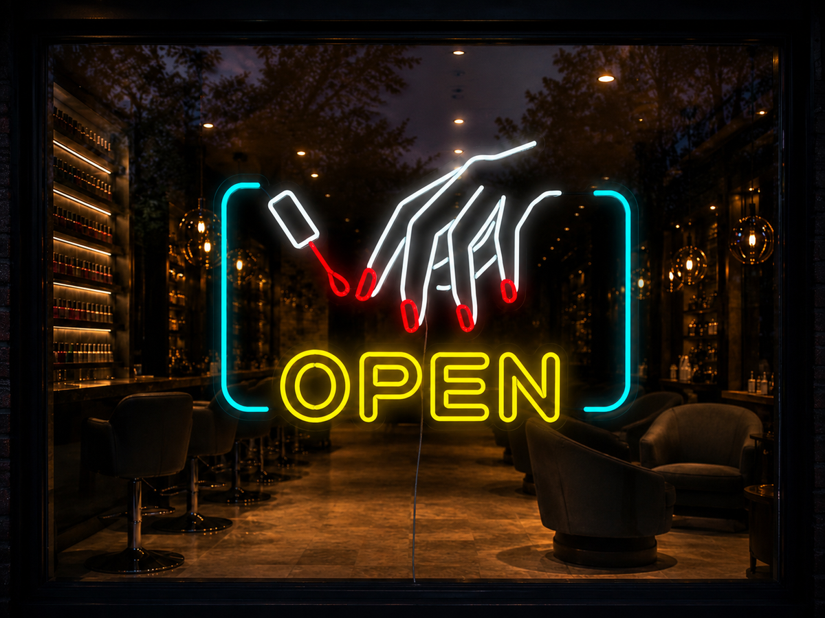 Nail Salon Open - LED Neon Sign