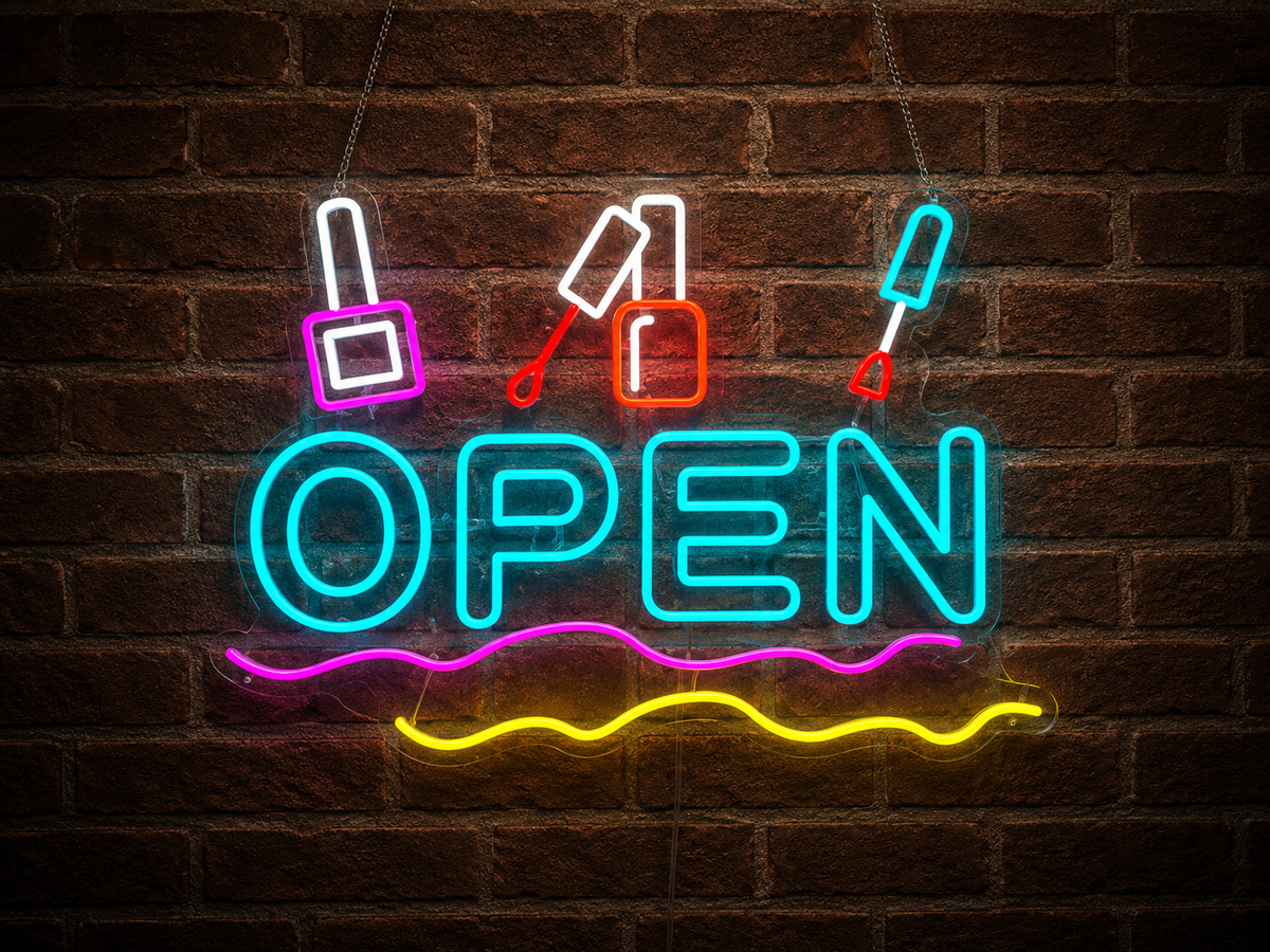 Nail Salon Open - LED Neon Sign
