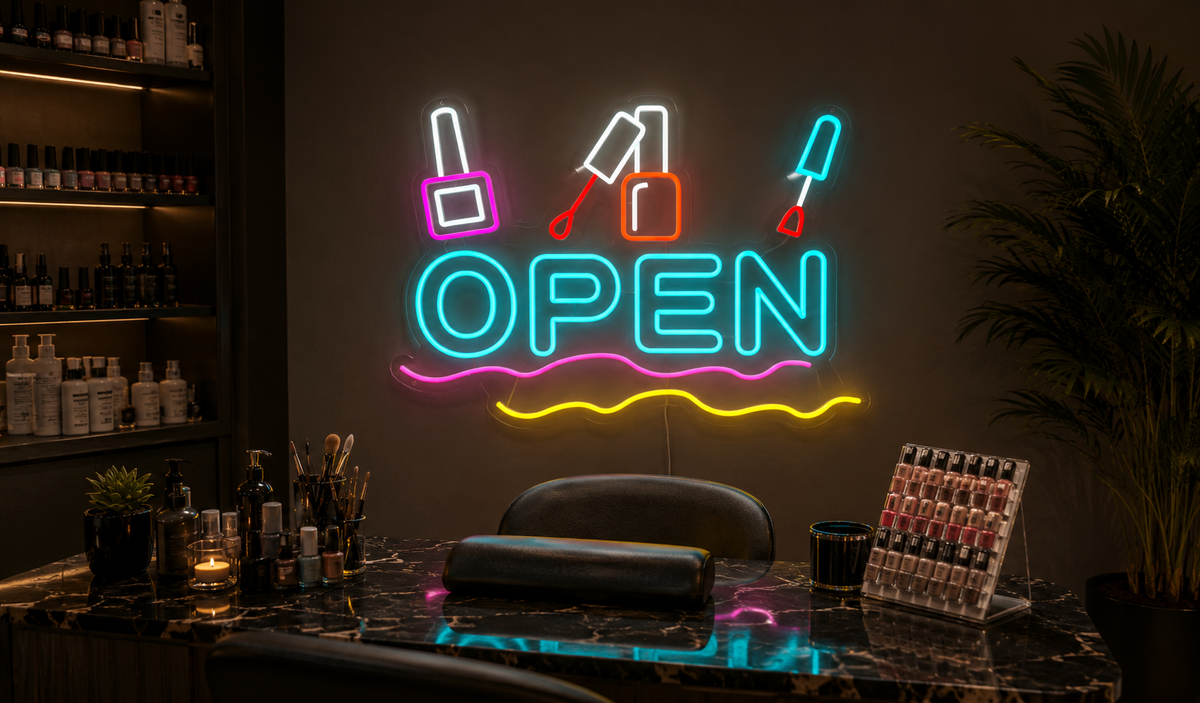 Nail Salon Open - LED Neon Sign