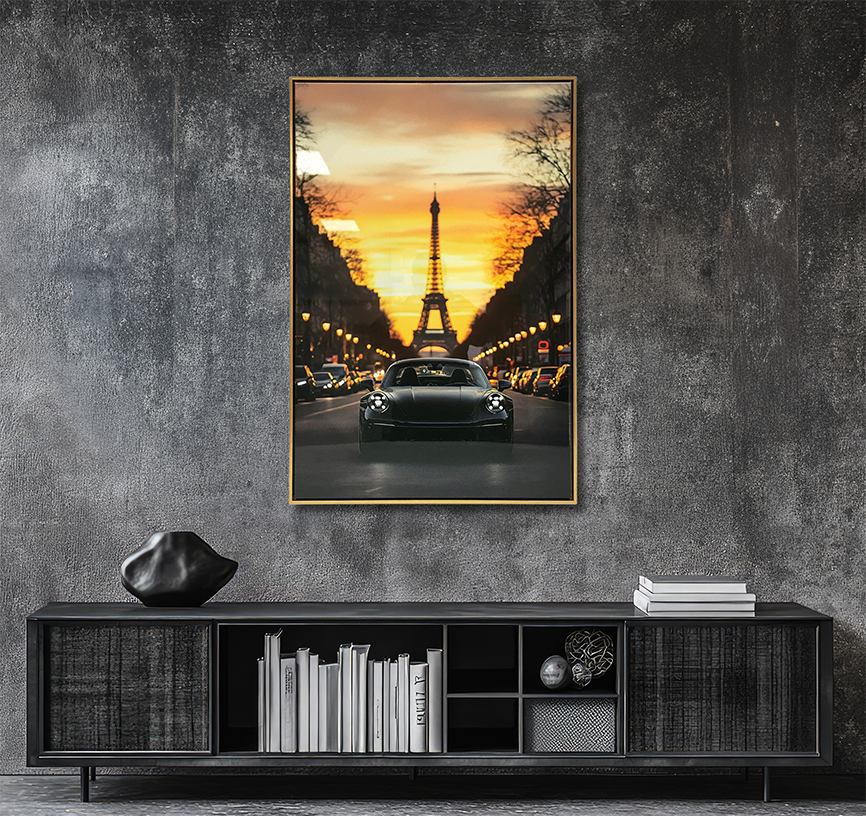 Sunset Supercar - Resin Canvas Art