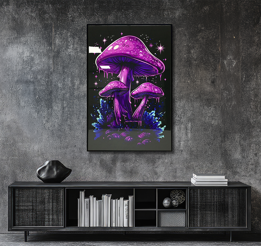 Mushroom Gardens - Resin Canvas Art
