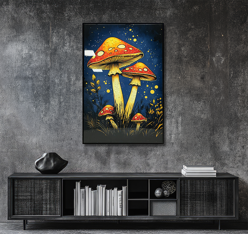 Mushroom Gardens - Resin Canvas Art