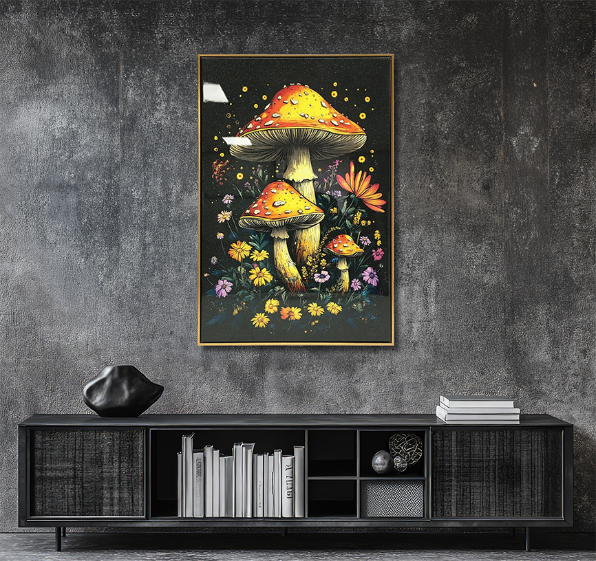Mushroom Gardens - Resin Canvas Art