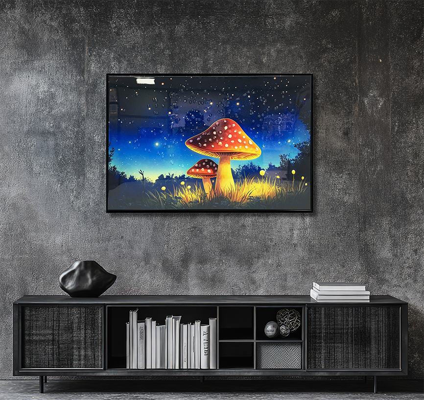 Mushroom Fields - Resin Canvas Art