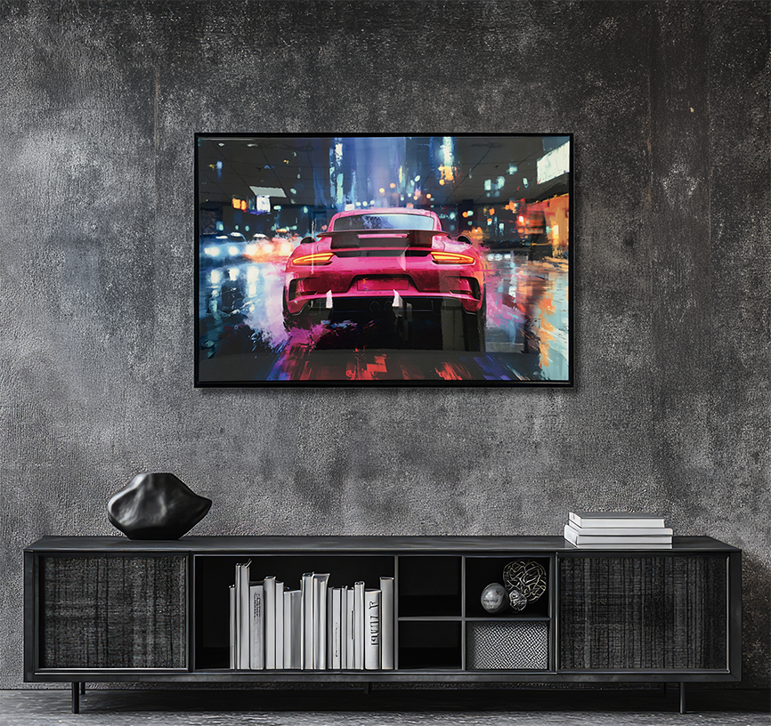 Pastel Drive-By - Resin Canvas Art