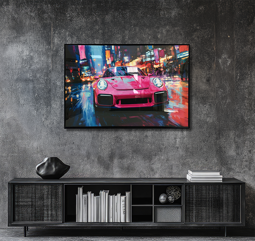 Pastel Drive-By - Resin Canvas Art