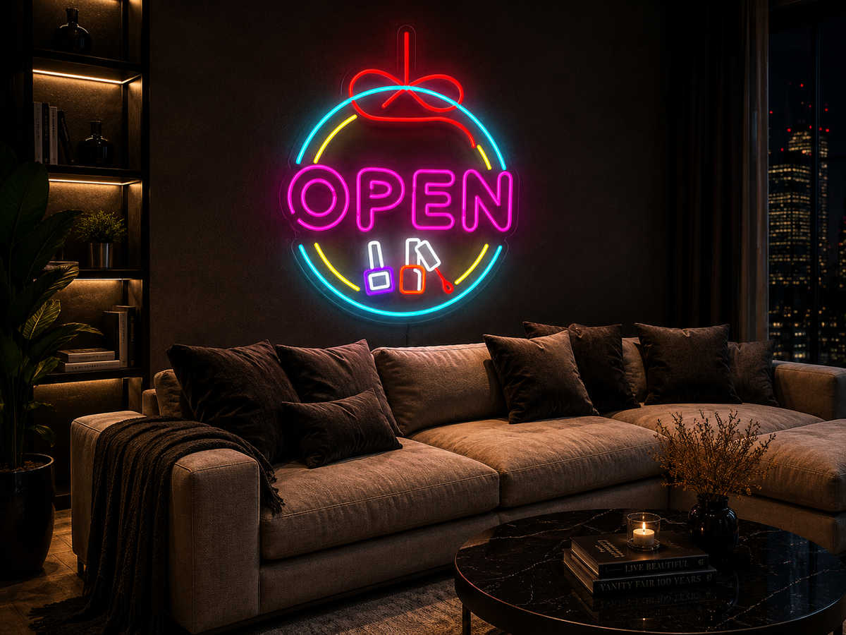 Nail Salon Open - LED Neon Sign