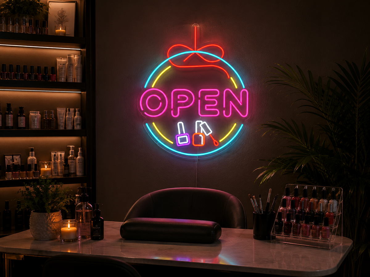 Nail Salon Open - LED Neon Sign