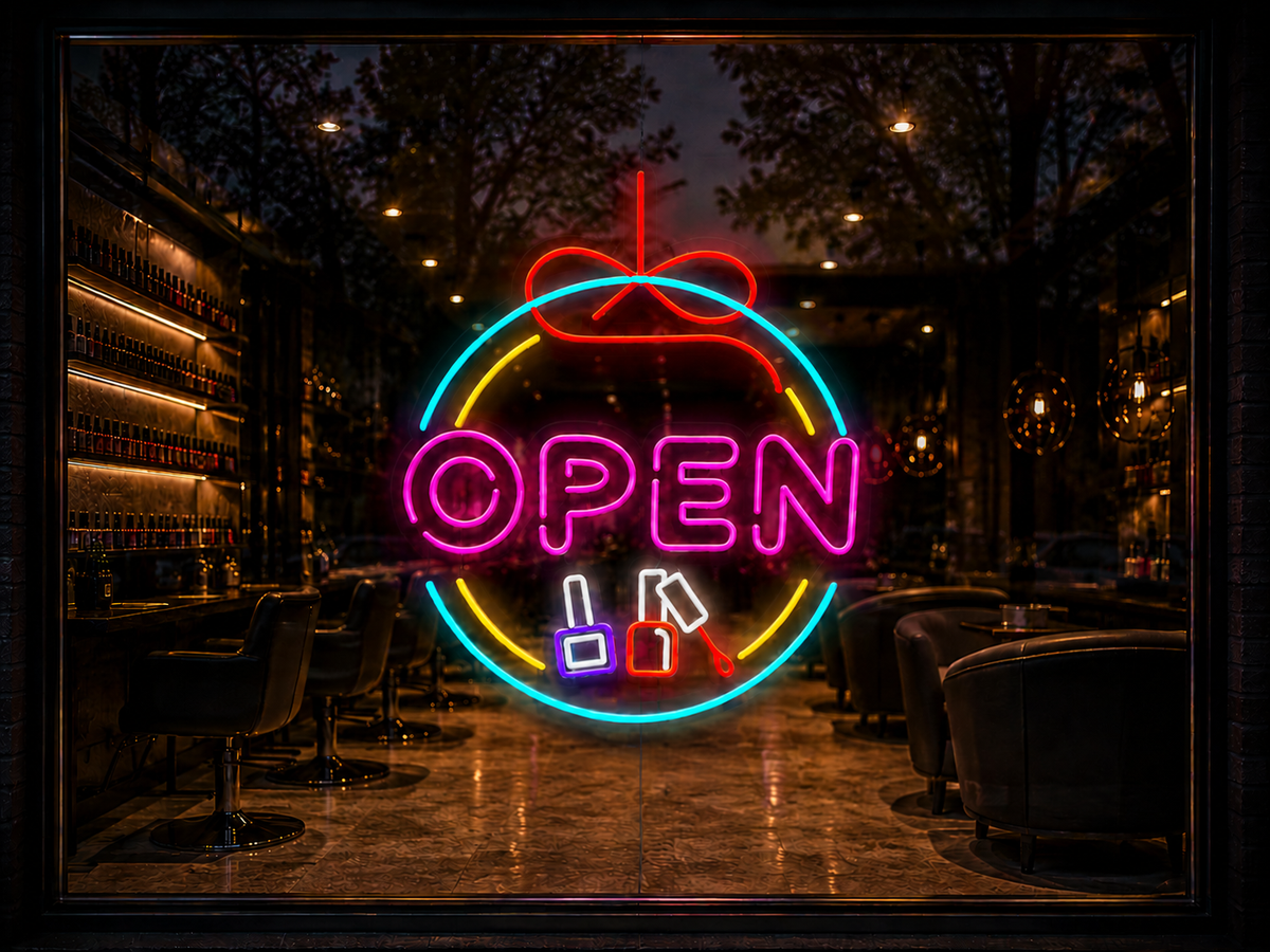 Nail Salon Open - LED Neon Sign