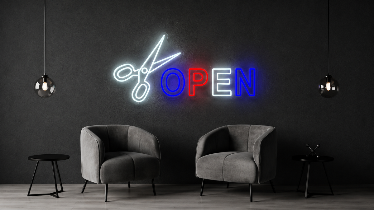 Barbershop Open - LED Neon Sign
