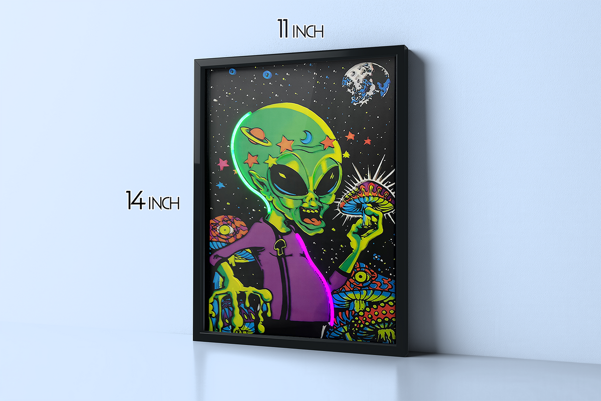 Space Travelers - Framed Canvas Art w/ LED