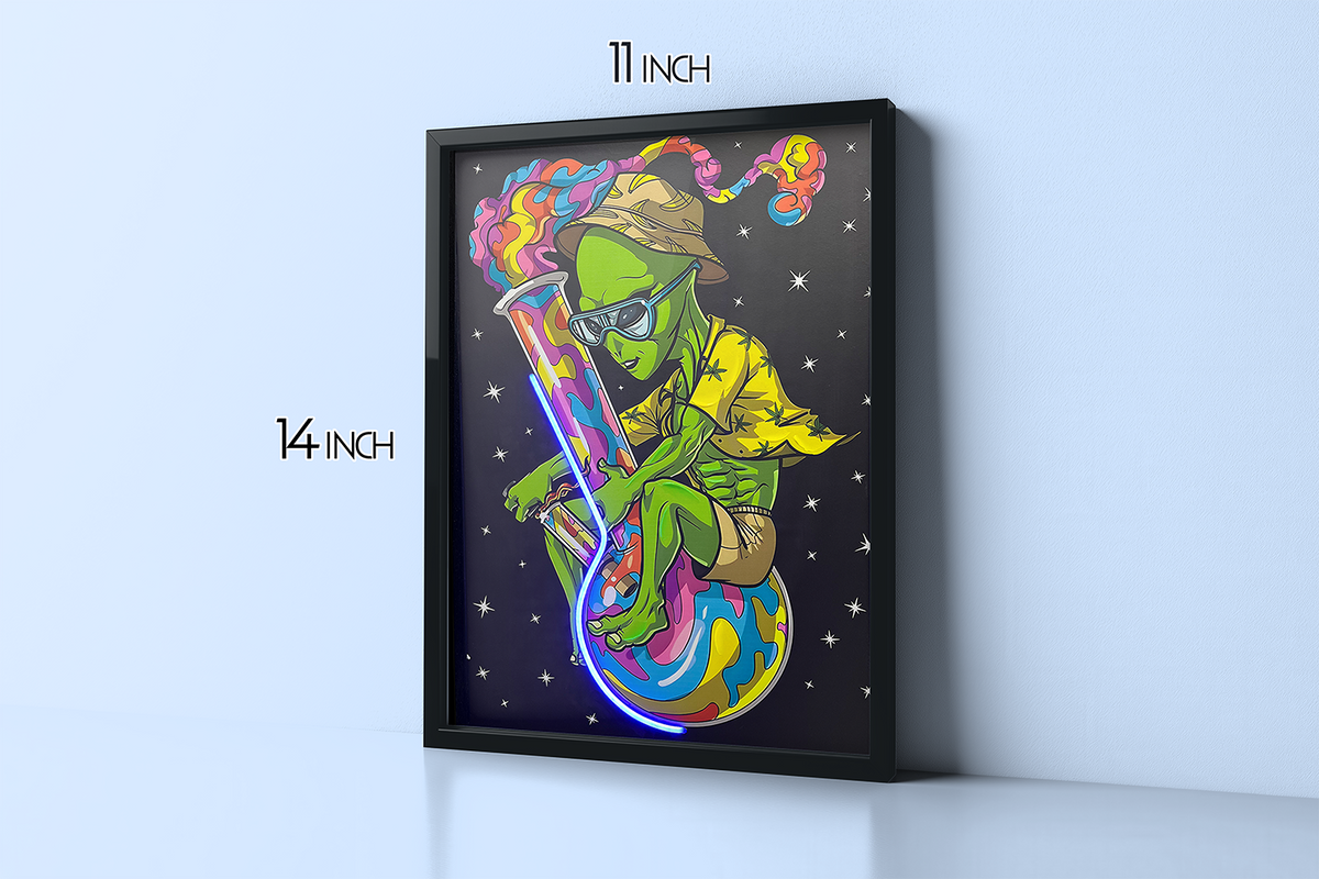 Space Travelers - Framed Canvas Art w/ LED