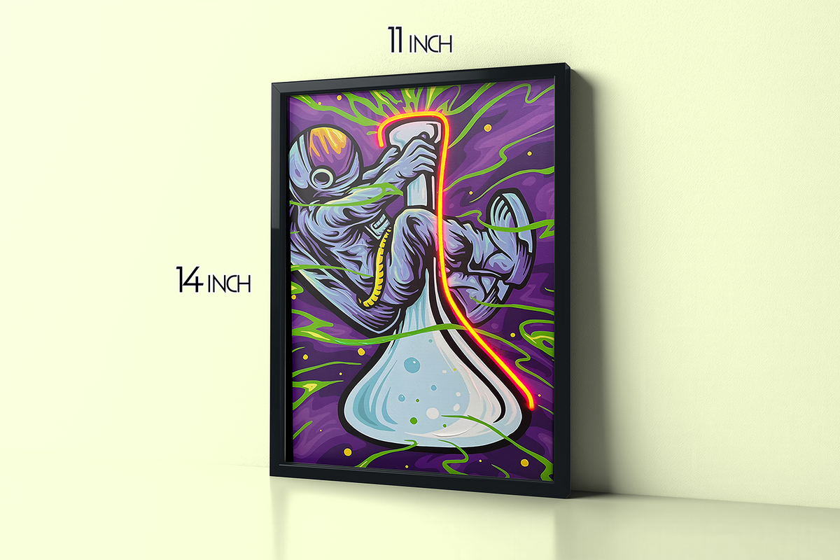 Hemp Party - Framed Canvas Art w/ LED
