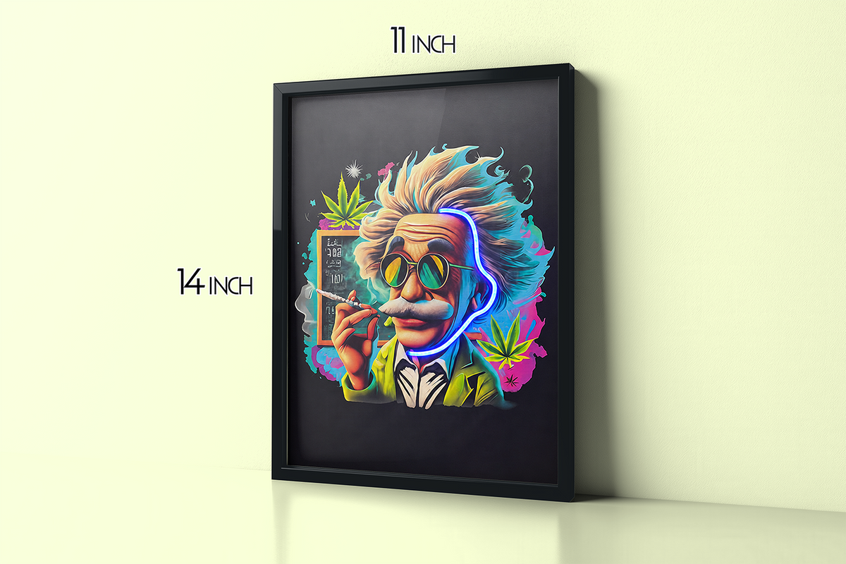 Relativity Professor - Framed Canvas Art w/ LED