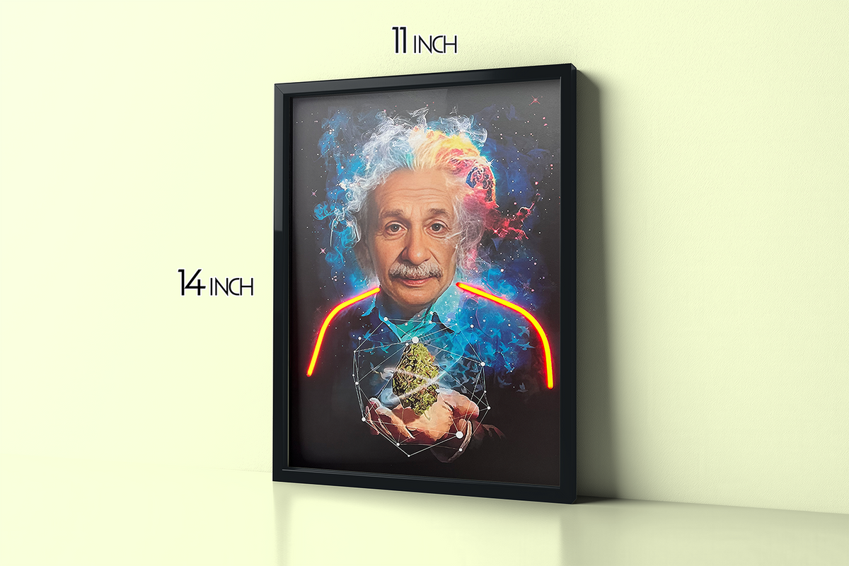Relativity Professor - Framed Canvas Art w/ LED