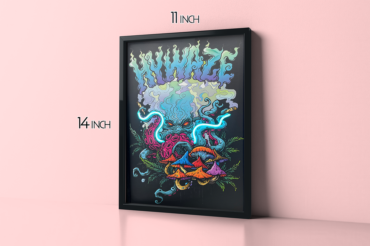 Octopus - Framed Canvas Art w/ LED