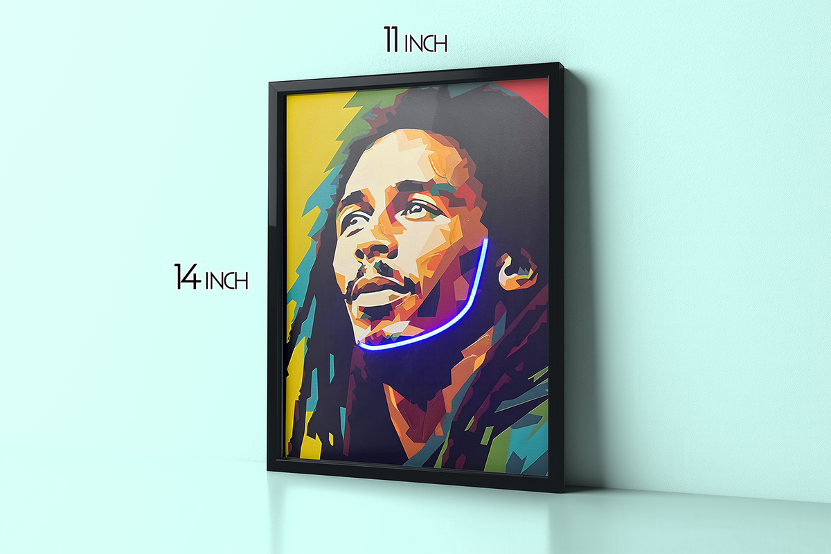 Portrait Bob - Framed Canvas Art w/ LED
