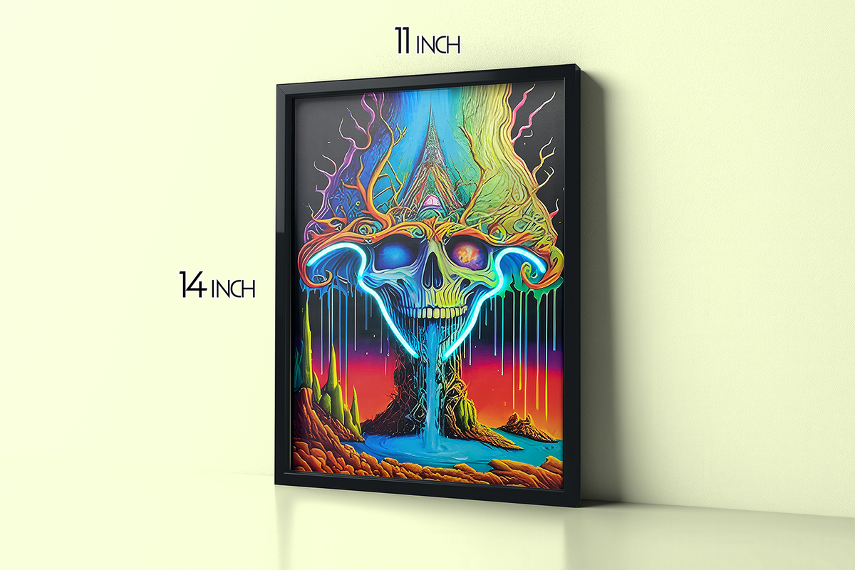 Vibrant Trip - Framed Canvas Art w/ LED