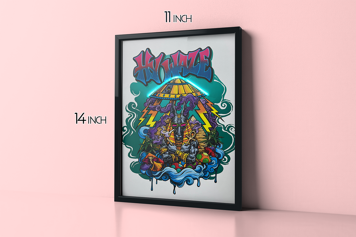 Anubis - Framed Canvas Art w/ LED
