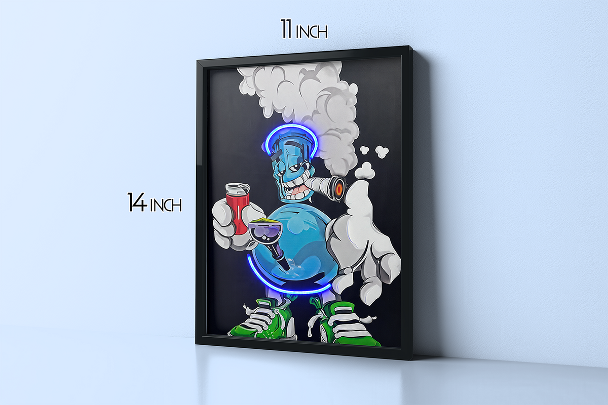 Groovy Vibes - Framed Canvas Art w/ LED