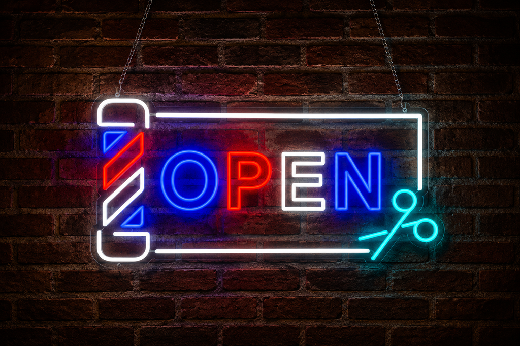 Barbershop Open - LED Neon Sign