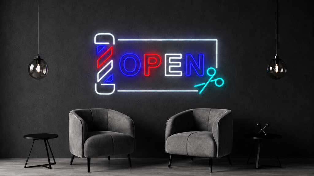 Barbershop Open - LED Neon Sign