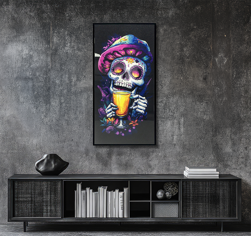 Wonderland Shrooms - Resin Canvas Art